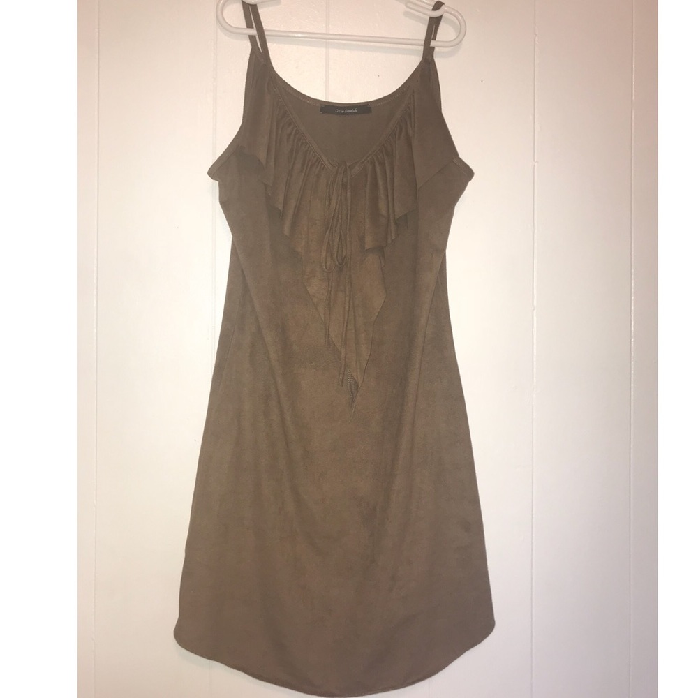 Brown ruffle dress